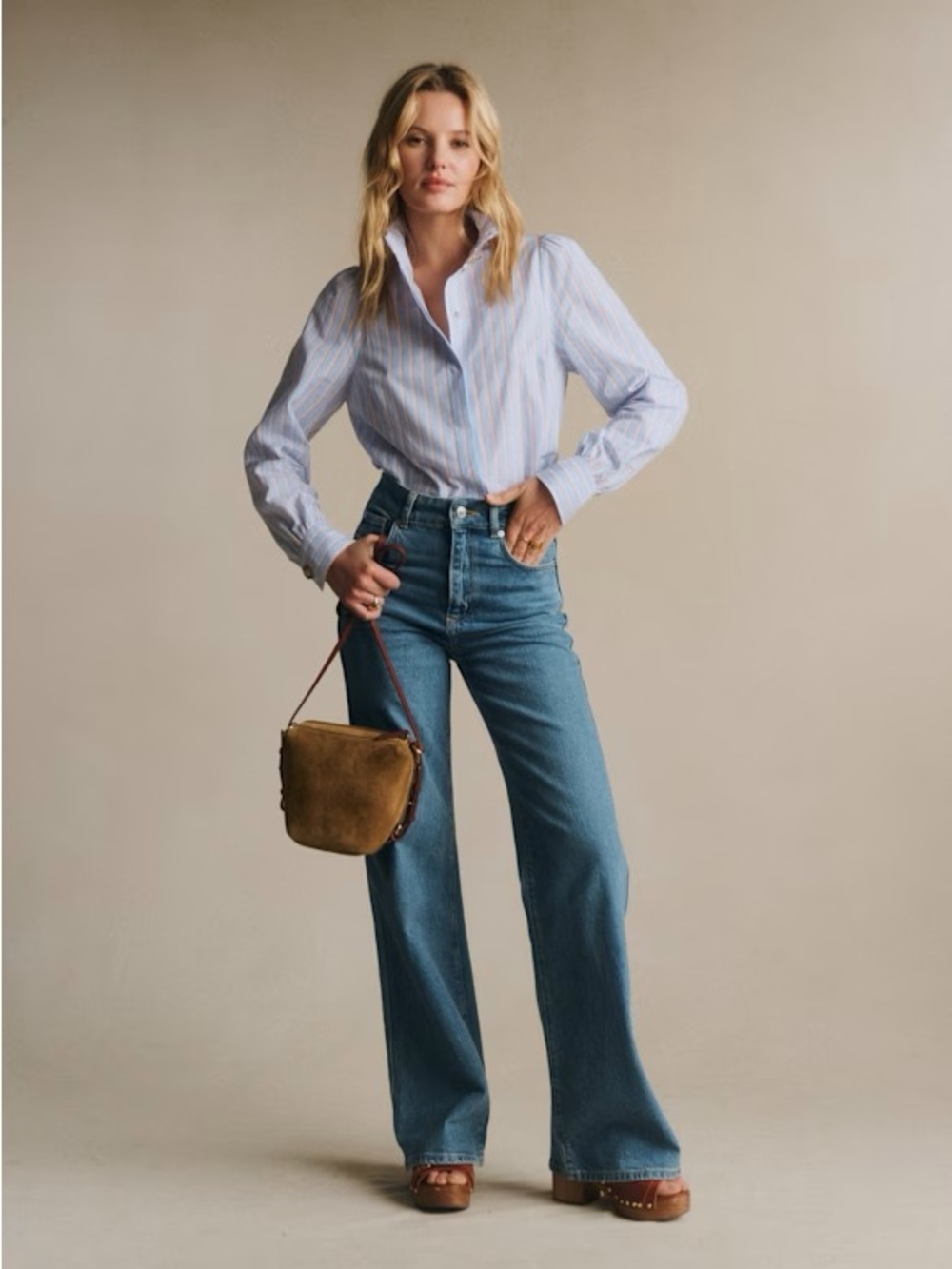 Sezane Ambre Shirt in Pastel Stripes - Picture 3 of 11